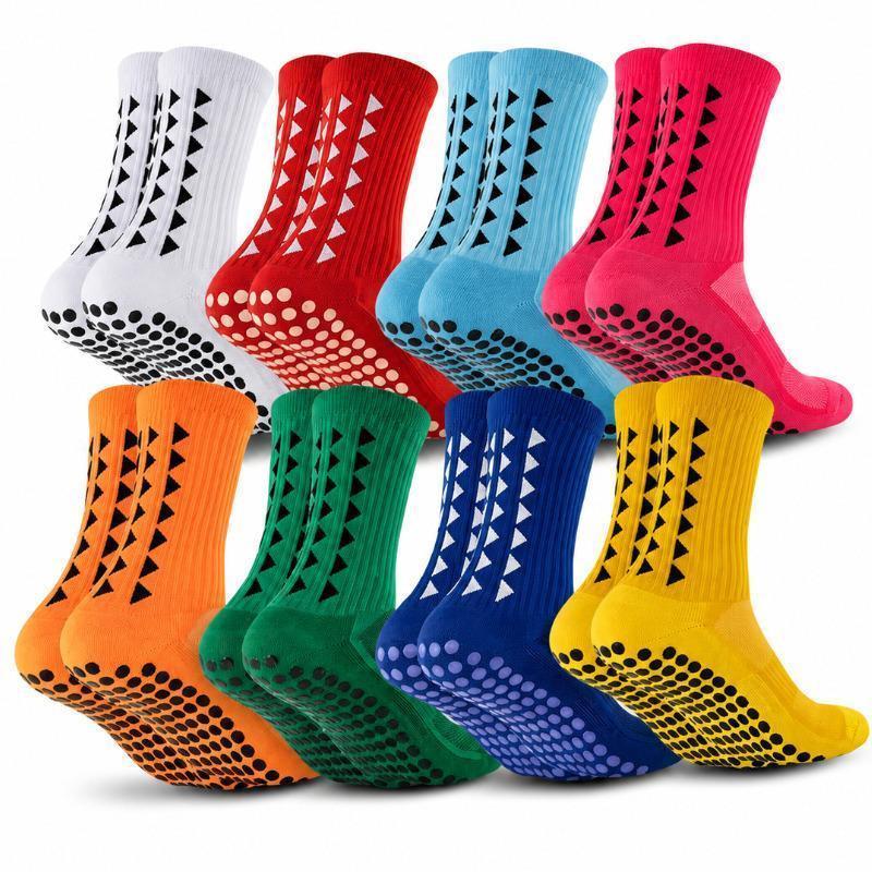 TEMU 5/10 Pairs Men's Anti-slip Athletic Socks, Breathable Mid-calf Form-fitting Grip For Football Running Gym Training, Moisture-wicking Quick-dry