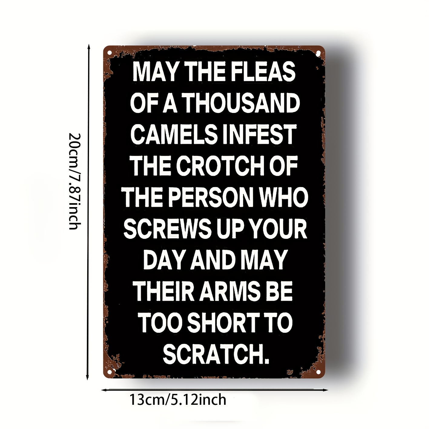 TEMU 2d Flat Print- 2d Flat- 1pc 2d Flat Camel Wooden Wall Decoration| Sign With The Slogan "may 0k Live On It"- Black And White, Heavy-duty Iron, ,