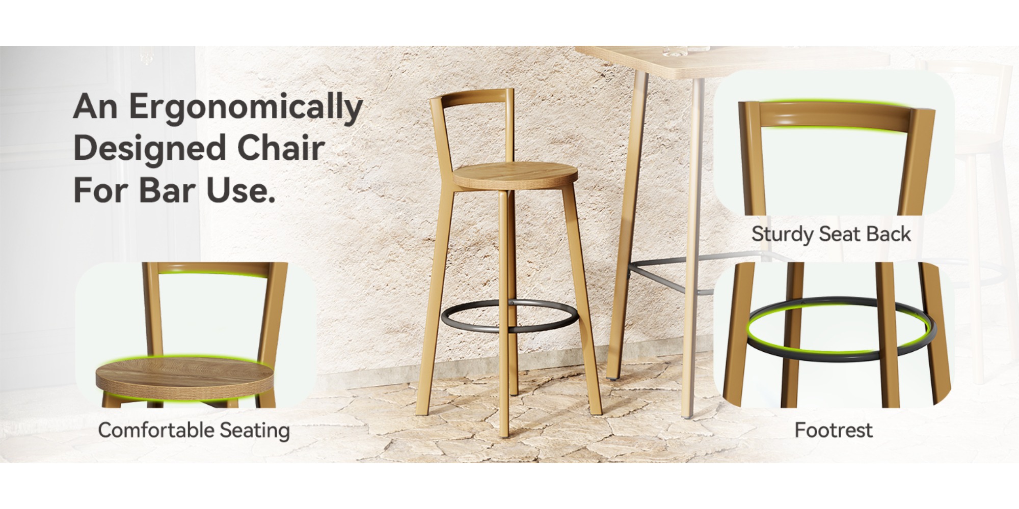 2-Seater Bar Table And Chair Set, 39.4' Height Square Bistro Pub Table with 2 Chairs & Footrest, Compact Cocktail Bar Height Table Set for Small Space, Dining Area, Cafe, Kitchen, Living Room, Apartment & Balcony