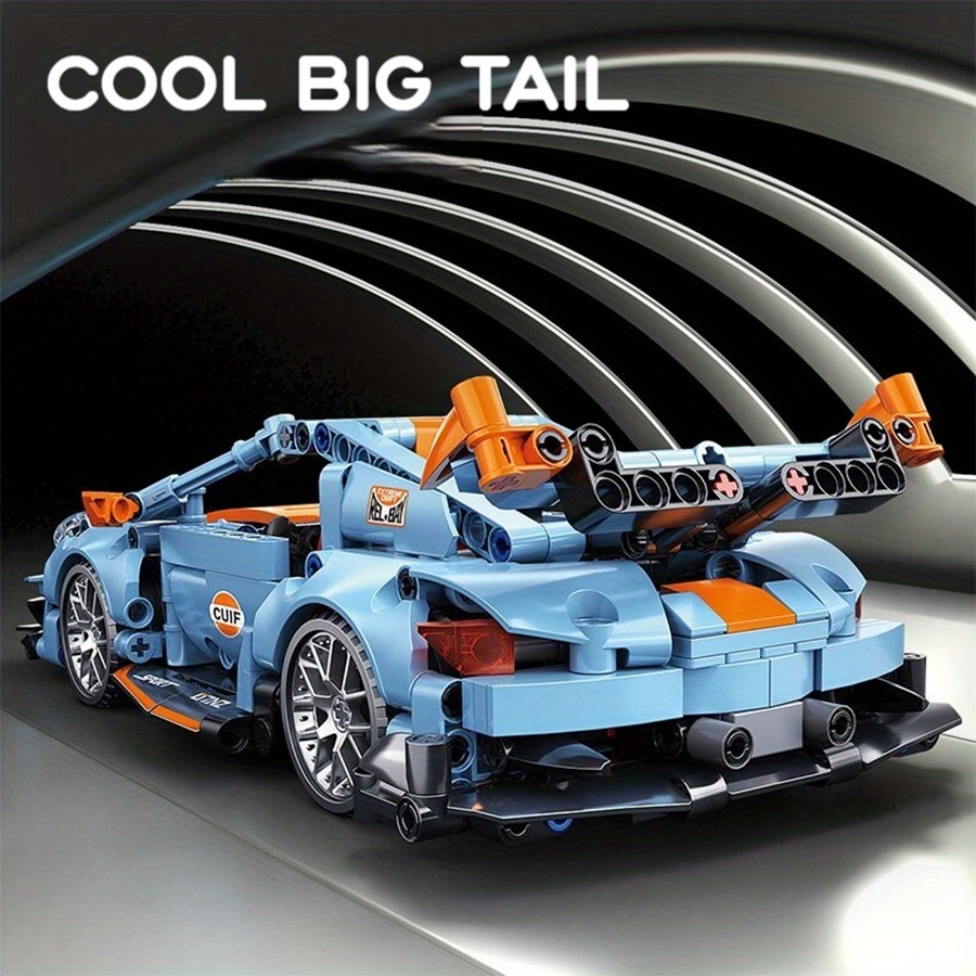 1:18 building block car, 3D building block assembly sports car modeling ABS material, adult satisfaction gift suitable for birthday or holiday gift, with decorative effect and collection value, manual easy assembly