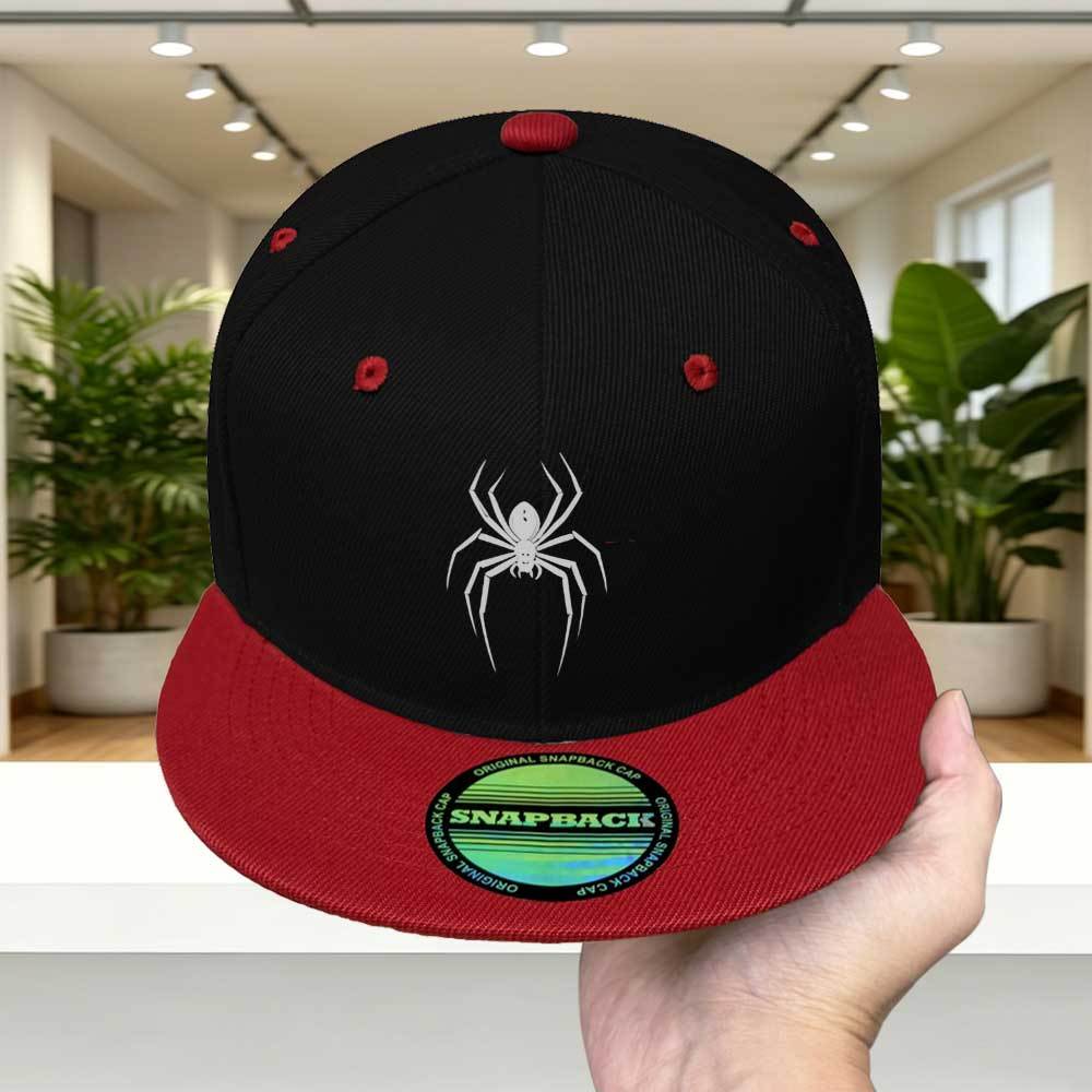 TEMU A Unisex Classic Two-color Splicing Design Baseball Cap With - White Spider Silhouette Pattern - Men's And Women's Trendy Trucker Hat, Street