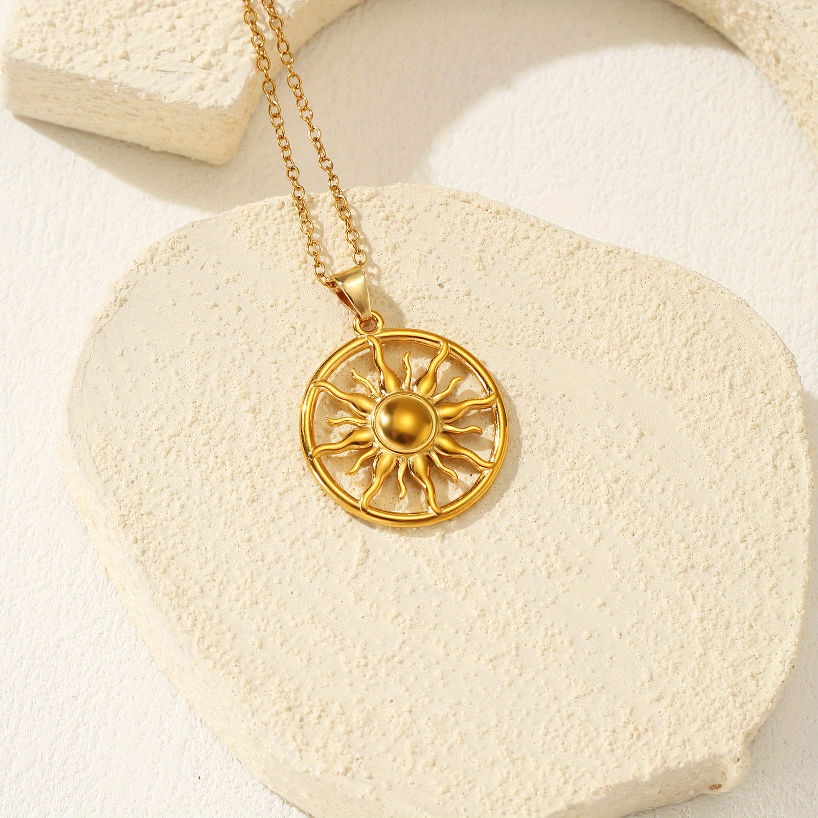 TEMU 1pc Sunflower Decorative Necklace, Element, , Southern European Special, Beach, Daily Wear