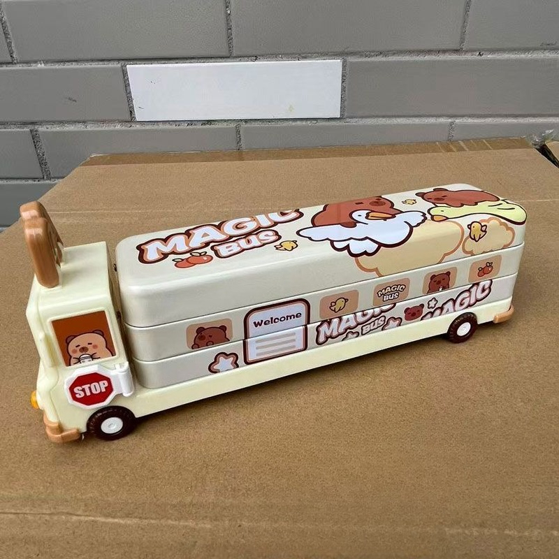 Multifunctional Capybara School Bus Pencil Case