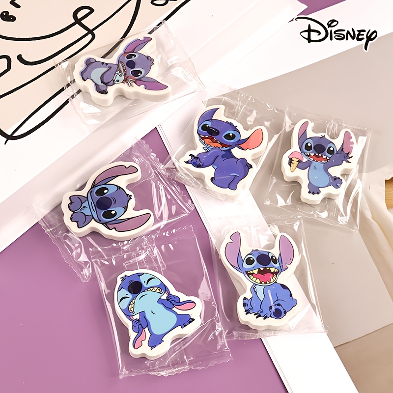 E-shop 6 Stitch-Radiergummis im Cartoon-Stil, sternförmiges Design, Schulbedarf | Süße Muster | Leicht zu reinigen, langlebig geruchlos, tragbares
