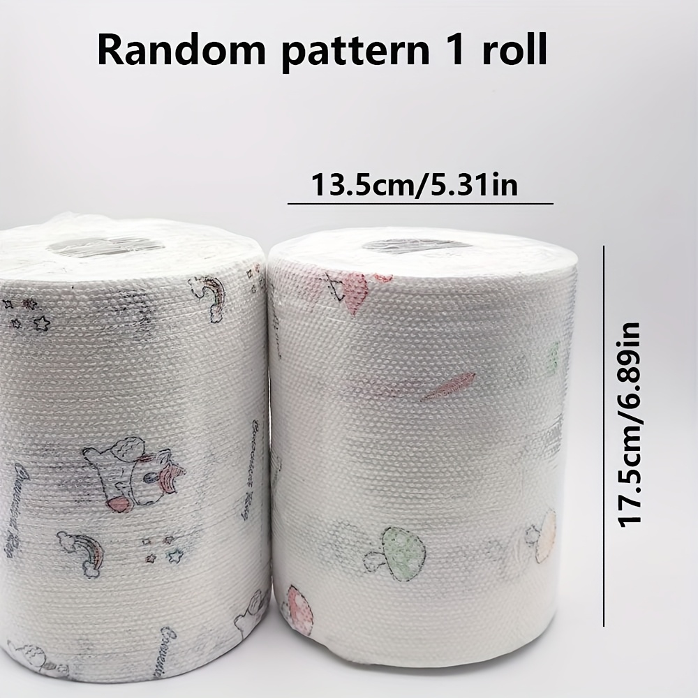 TEMU High Efficiency "800pcs- Washable, Dual-use For Dry And Wet, Reusable, Oil-free, Household Cleaning Degreasing Cloth( Cartoon Patterns) Lazy Rag