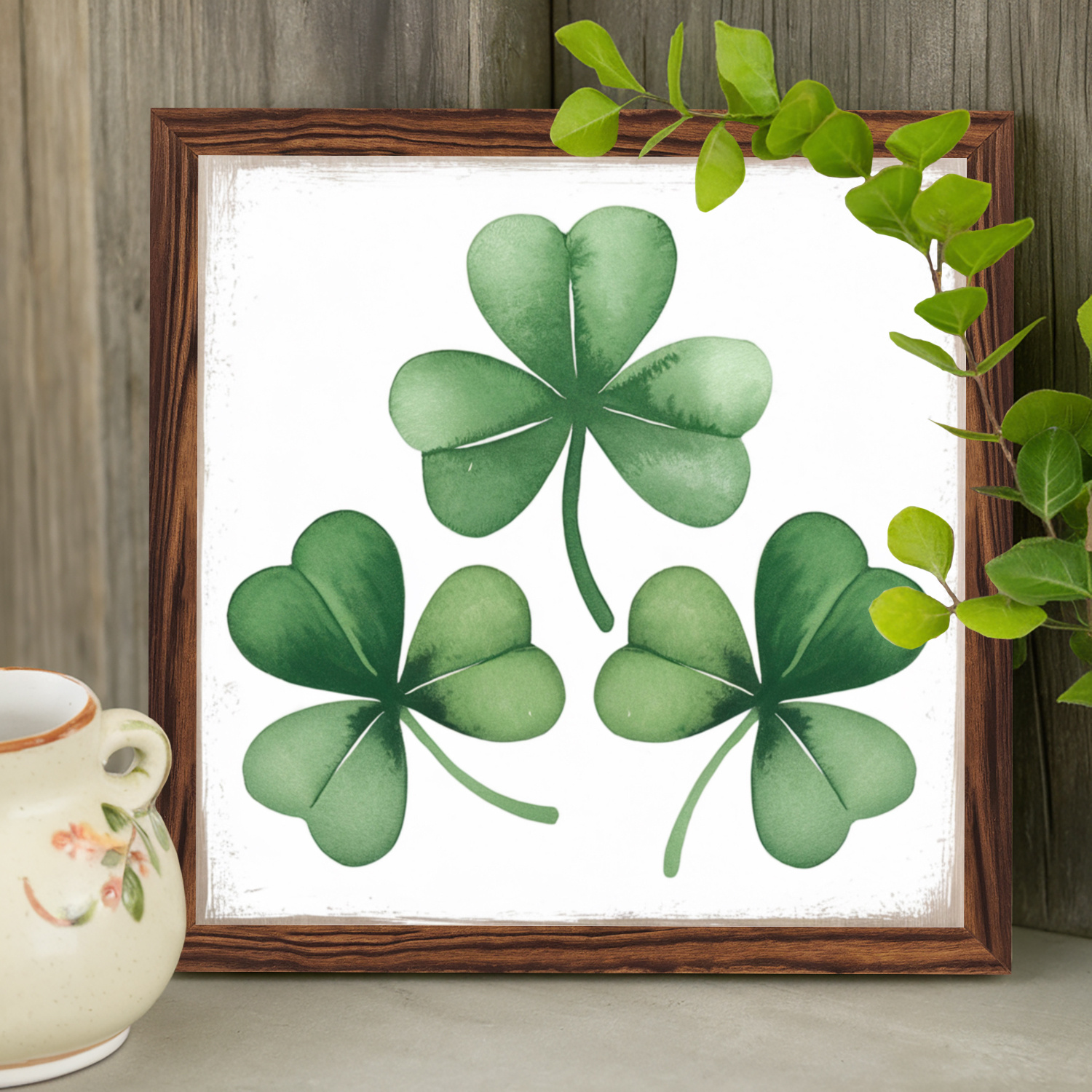 

[1pc 's Day Wooden ] 1pc Vintage Wooden Shamrock , 's Day Decor, Original Indoor Wall , 8x8 Inch, For Valentine's Day, Christmas, Halloween, Thanksgiving, Ideal For Home Office, Living Room, Bedroom