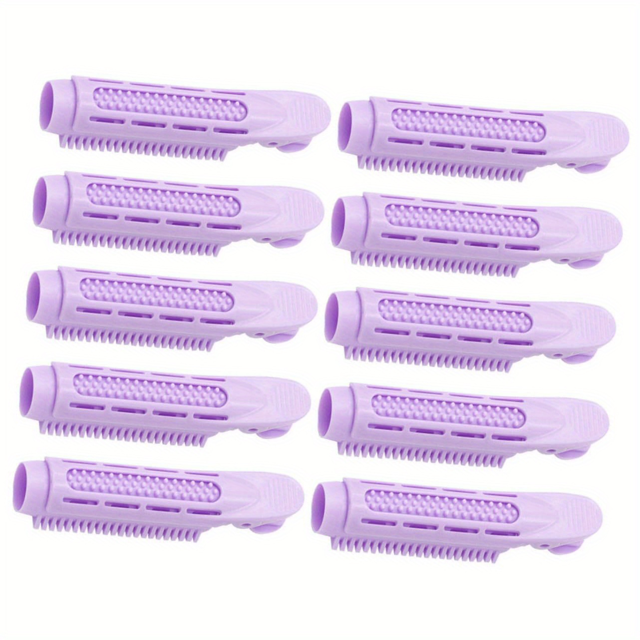 Image of 10pcs Purple No-heat Curling Iron Set For Women, Daily Volumizing High Crown Waves Styler Suitable All Hair Types Fashionable Simple Convenient Tool
