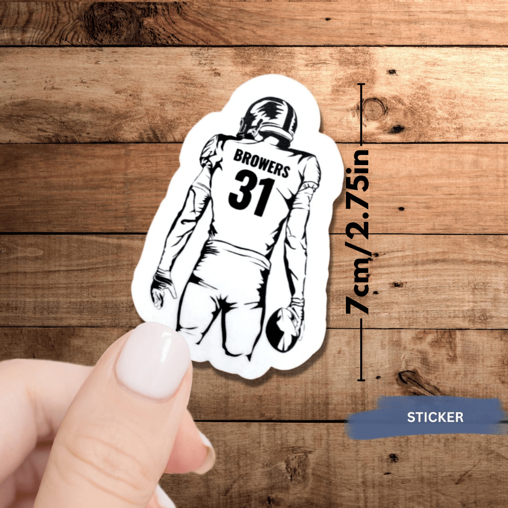 TEMU Custom Football Name Stickers Personalized Player Decal With Water Bottle Helmet Laptop Football Team Gifts For Youth All-purpose Labels For