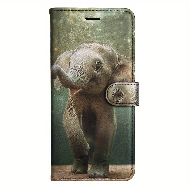 TEMU Elephant Flip Wallet Case Compatible With Models S8, S9, S10, M10, A30s, A50s, Note 10, Note 20, A10s, A20s, A51, A71, S20, A11, A31, S21, A42,