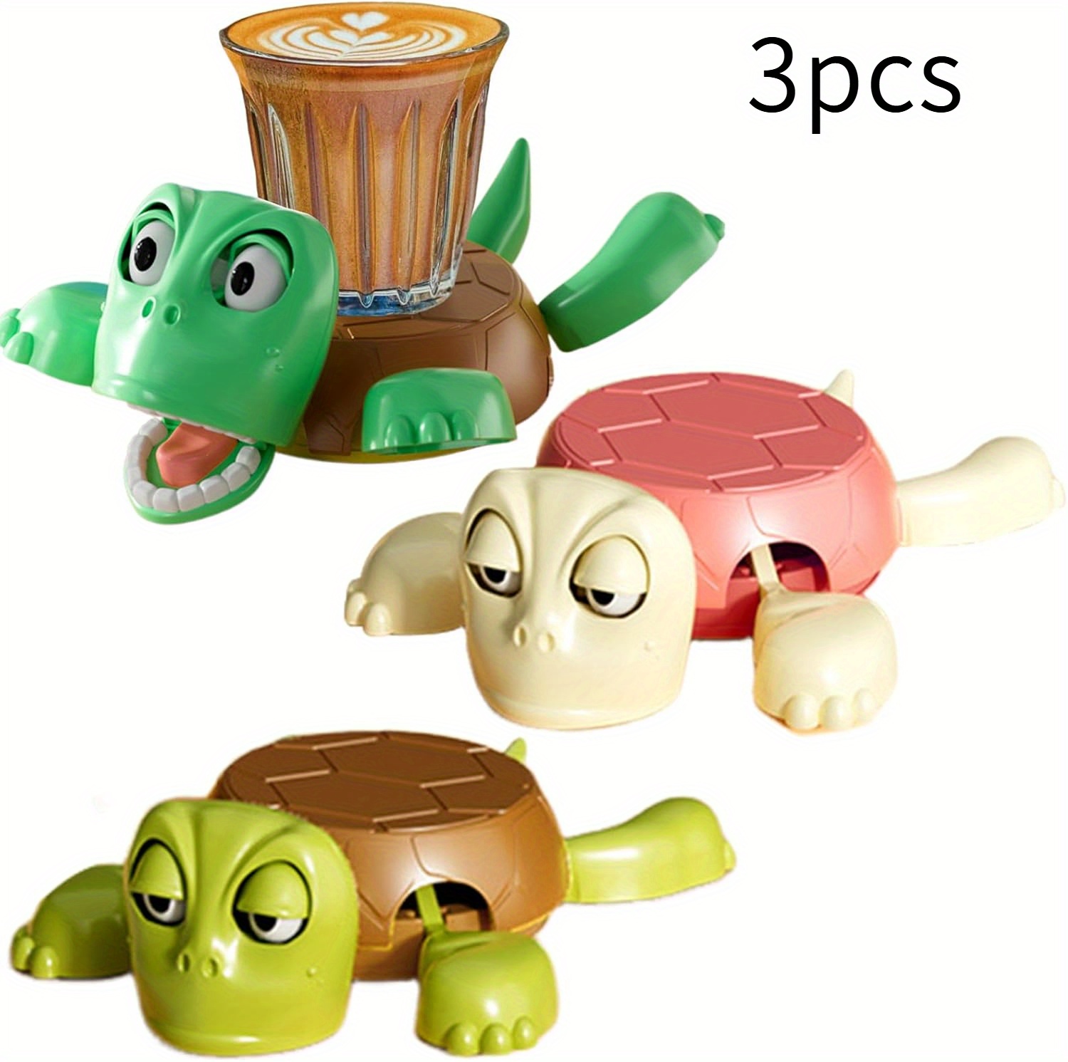3 st cke turtle coaster funny schildkr ten untersetzer turtle untersetzer mit ausdruck zur heimdekoration turtles coasters schildkr te tassenuntersetzer f r die feiertage f r   Product details 0
