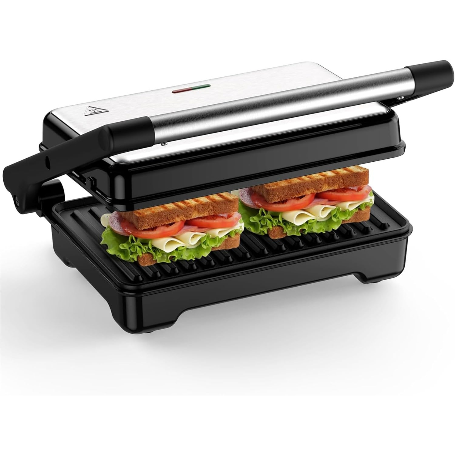 

Yashe 1200w Press - , Easy Clean With Dual Heating & 180° Opening For Perfectly Sandwiches And Steaks