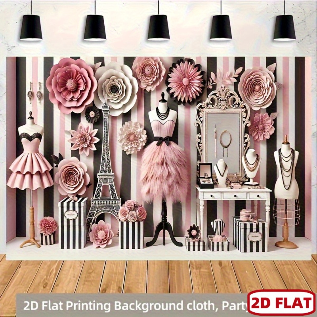Artikelbild 2d-flach,  . französischer hintergrund mit paris-motiv,   für  , geburtstagsfeiern & fotokabinen – elegantes pariser wandbehang-banner mit französischen textdekorationen, kein   erforderlich, französische schriftzüge für hochzeit, für garten & fotokabinen-requisiten, 2d-flach