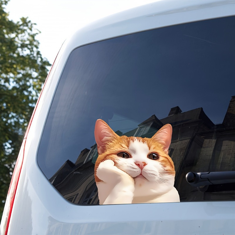1 cute   shaped   decoration that     to cars trucks motorcycles and laptops     peel off and sticks   suitable for decorating windows and bumpers cat themed