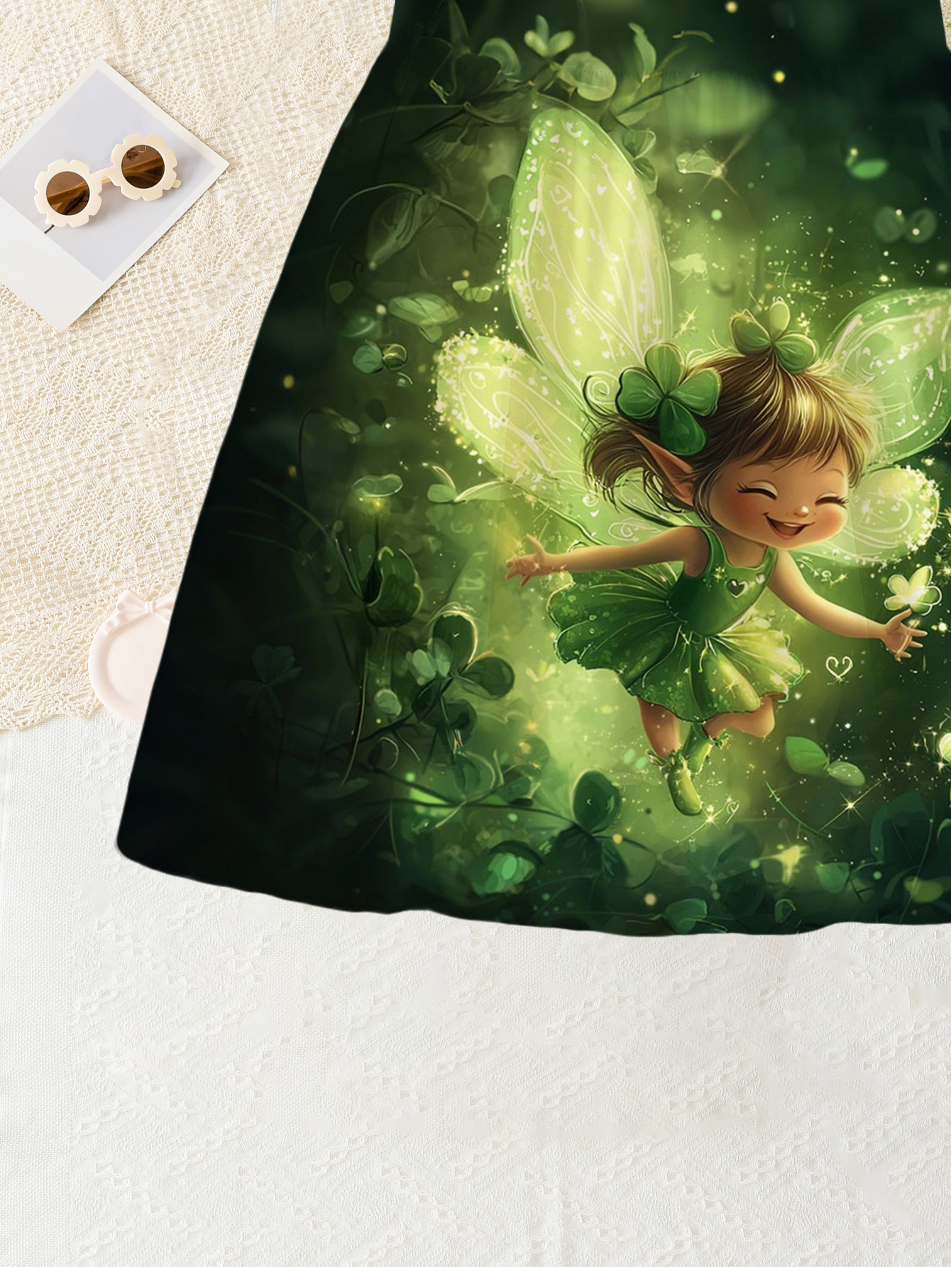 AGQT Filles en Bas âge Robe à Carreaux Vichy Manches à Volants Dos Nu Robes d'été Printemps Smocké Anniversaire Vert Clair Taille 3-4 Ans