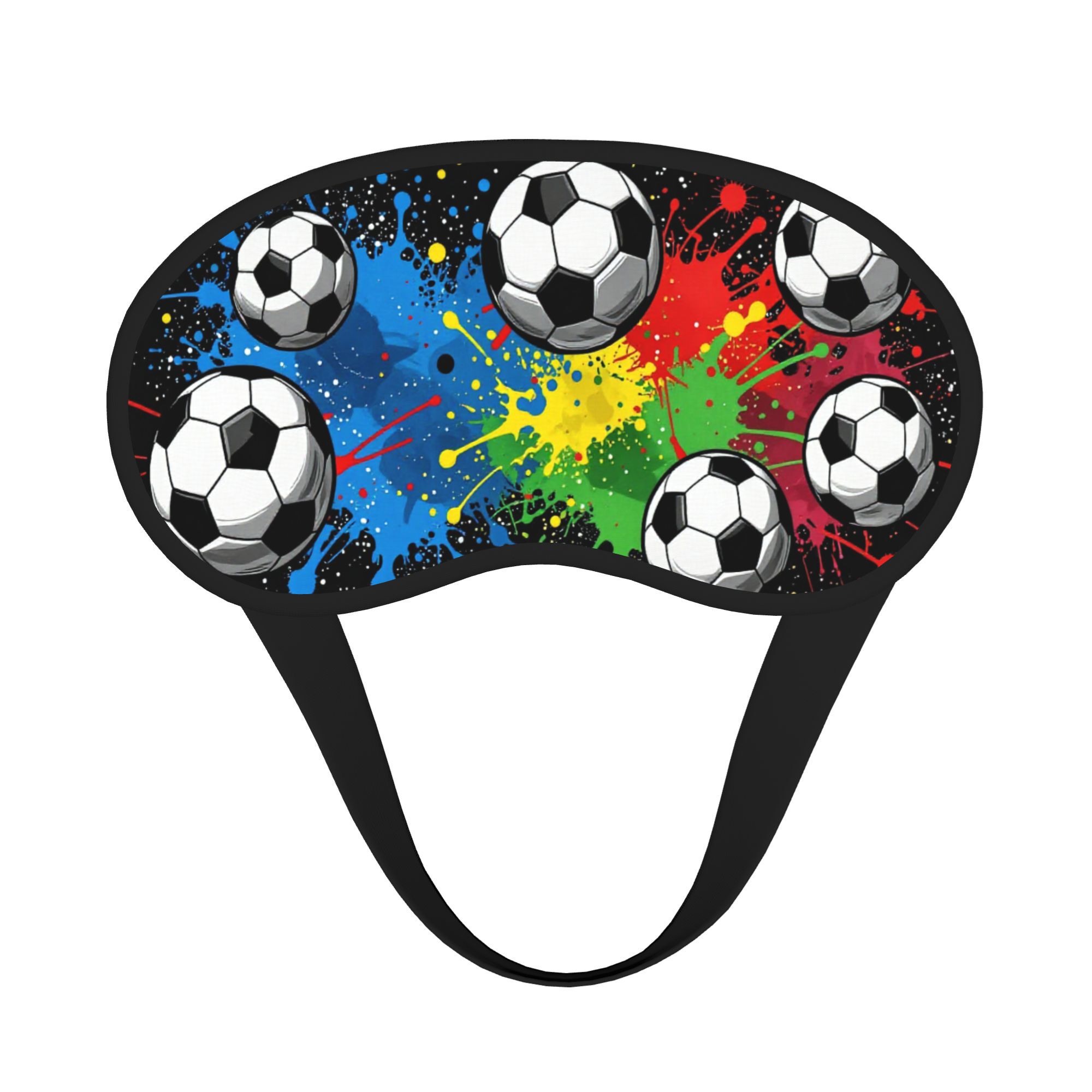 TEMU 1pc Colorful Soccer Ball Paint Splatter Sleep Eye Mask Comfortable Light Blocking Blindfold For Men Women Kids Soft Breathable Eye Cover For