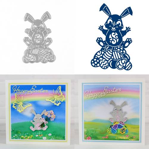 fustella 1 pz uovo e coniglietto della resurrezione - compatibile con macchine fustellatrici, bordi di taglio di precisione per fai da te scrapbooking, decorazioni uova di , biglietti di , , regali di compleanno - adatta per , hobbisti, di