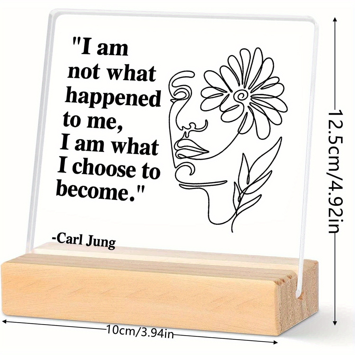 TEMU 2d Flat, 1pc Therapist Gift - Carl Jung Quote "i Am Not What Happened To Me" - Mental Health Decor With Irregular Edge Desk/wall Plaque For