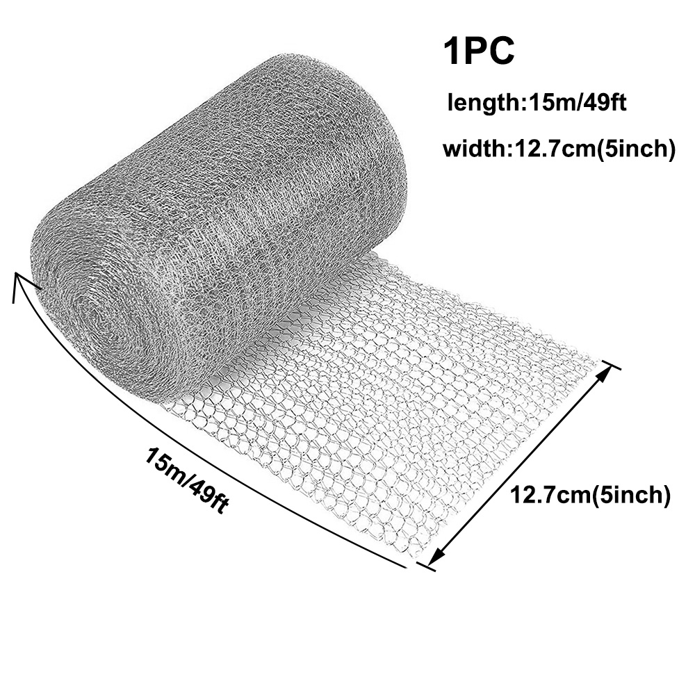 TEMU Rouleau de treillis métallique en acier inoxydable – Tissu bloque-fente flexible de 3 à 15 mètres, grillage à rigides facile à couper , et la