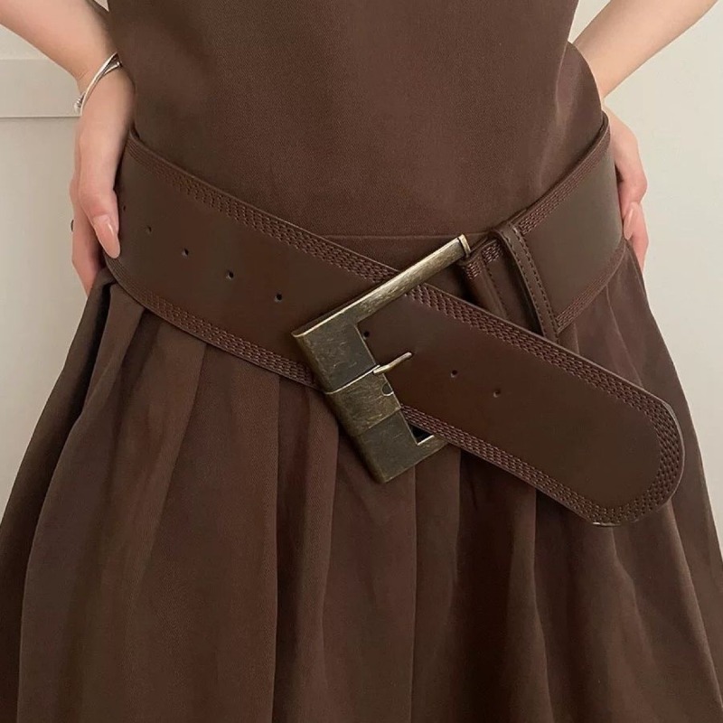 TEMU Ceinture 1 pièce style rétro à large bande pour femme, taille cintrée, à avec une jupe pour un style élégant, style piquant américain