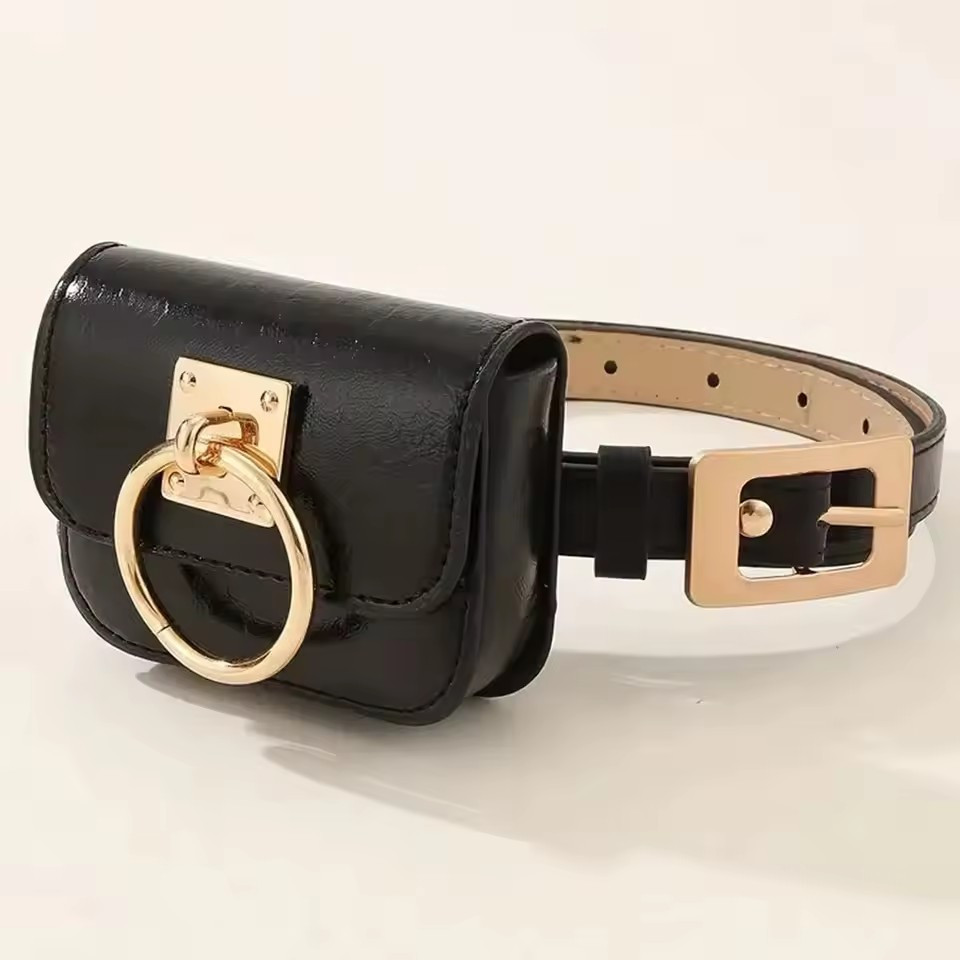 Image of 1pcsy2k Vintage Belt Bag Gothic Belt Bag For Women Punk Square Heart Metal Belts Travel Waist Purse Female