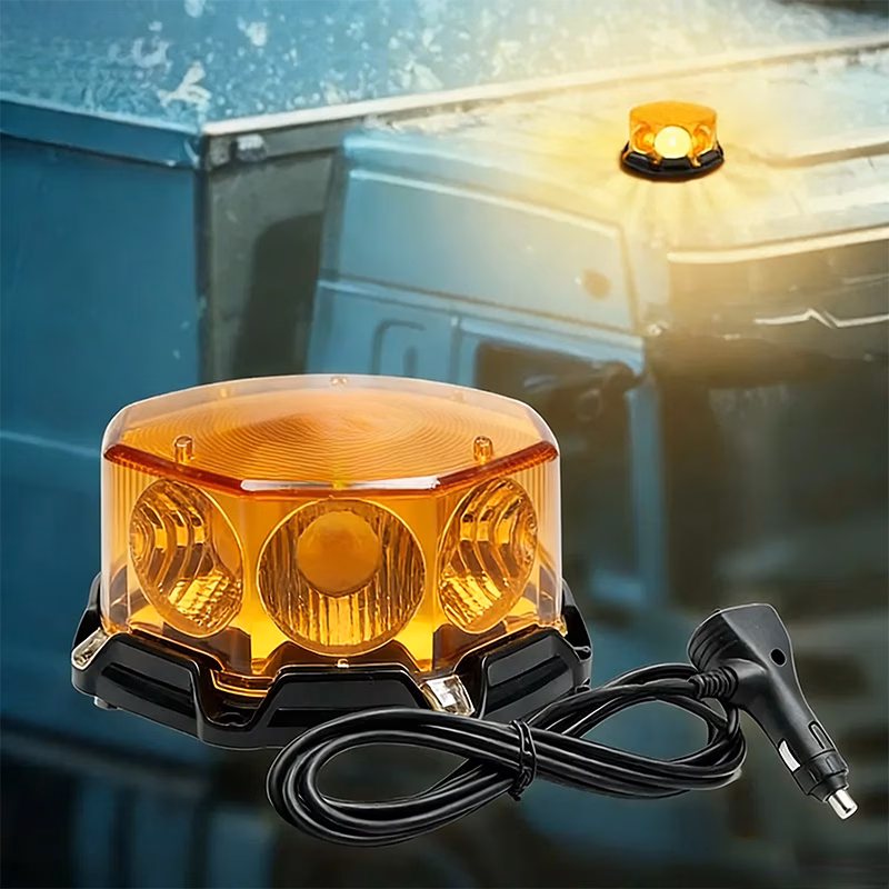 супер светло 12-24v led cob сигурносно светло за покрив, магнетен држач, ротирачко светло за сигнализација за автомобил, камион, suv, приколка, градежништво и употреба покрај пат, без батерија Детали за производот 2