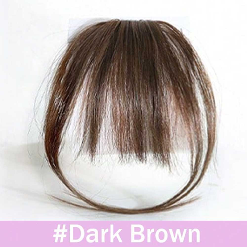 TEMU Human Hair Clip-on Bangs, Lightweight And Wispy, With Sideburns, Fake Bangs Front Piece, Women' Bangs Hair Extensions For Women For Daily Wear