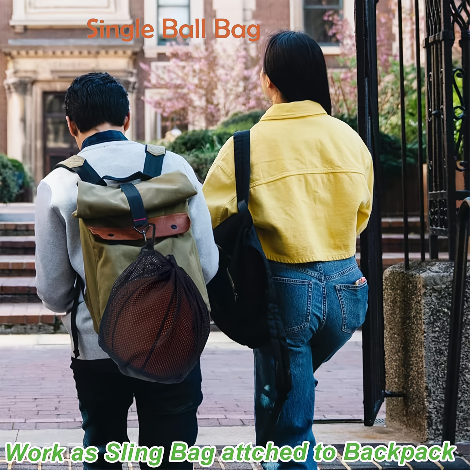 TEMU Borsa a rete portatile per basket, borsa a rete multiuso con coulisse per sport, pieghevole, articolo qualit�