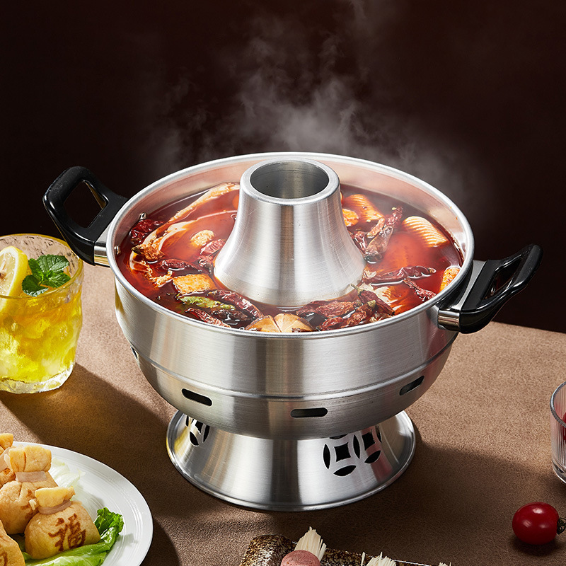 aluminum hot pot set portable easy clean no electricity needed food contact safe with ideal for family   outdoor camping details 4