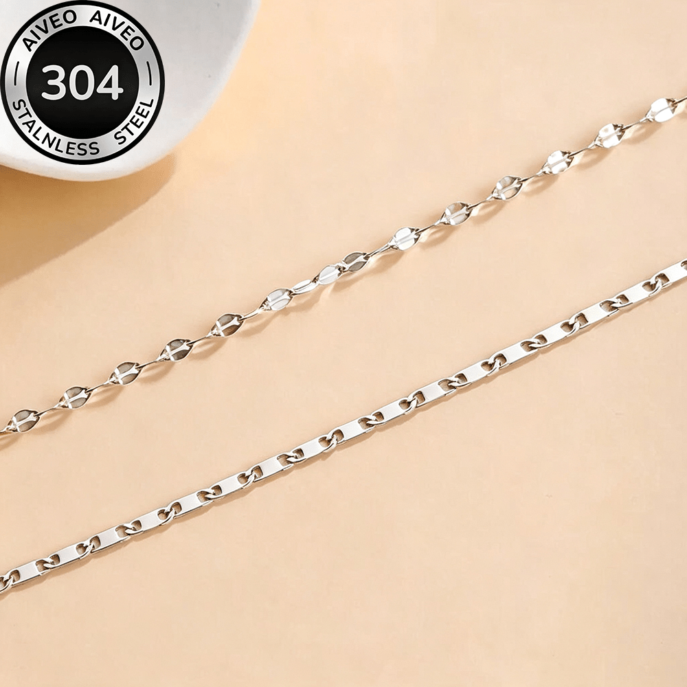 2pcs Golden Stackable Bracelets, Hypoallergenic Stainless Steel