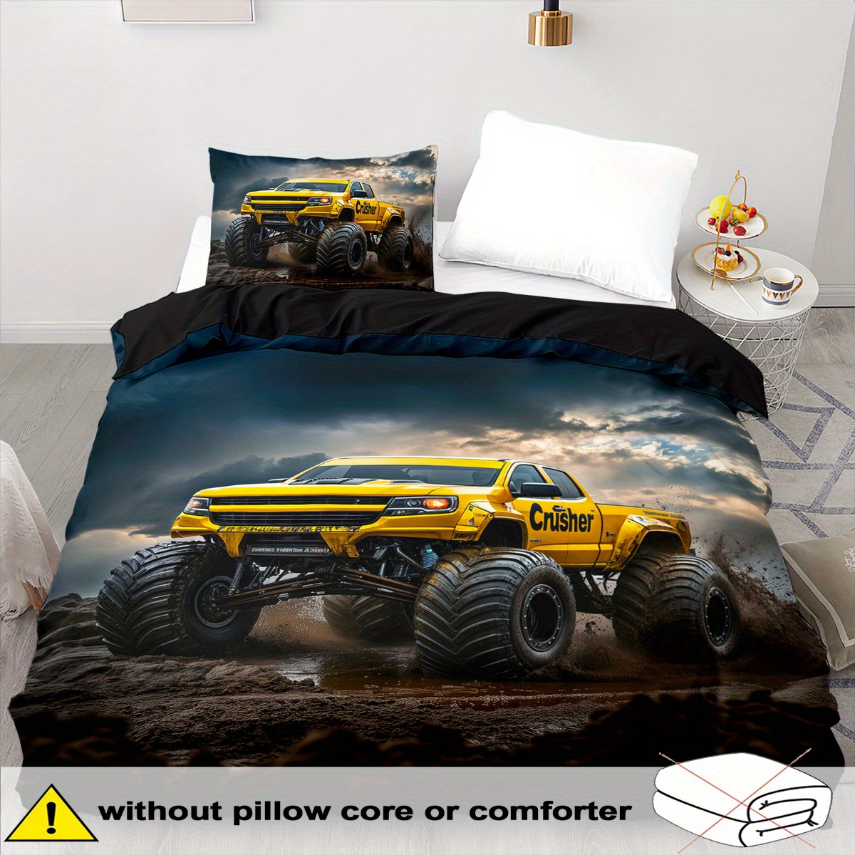 TEMU Open Off-road Vehicle Theme Duvet Cover Set - 2/3pcs, Soft And Comfortable Breathable, Car Theme Printed Bedding, -road Vehicle Pattern Printed