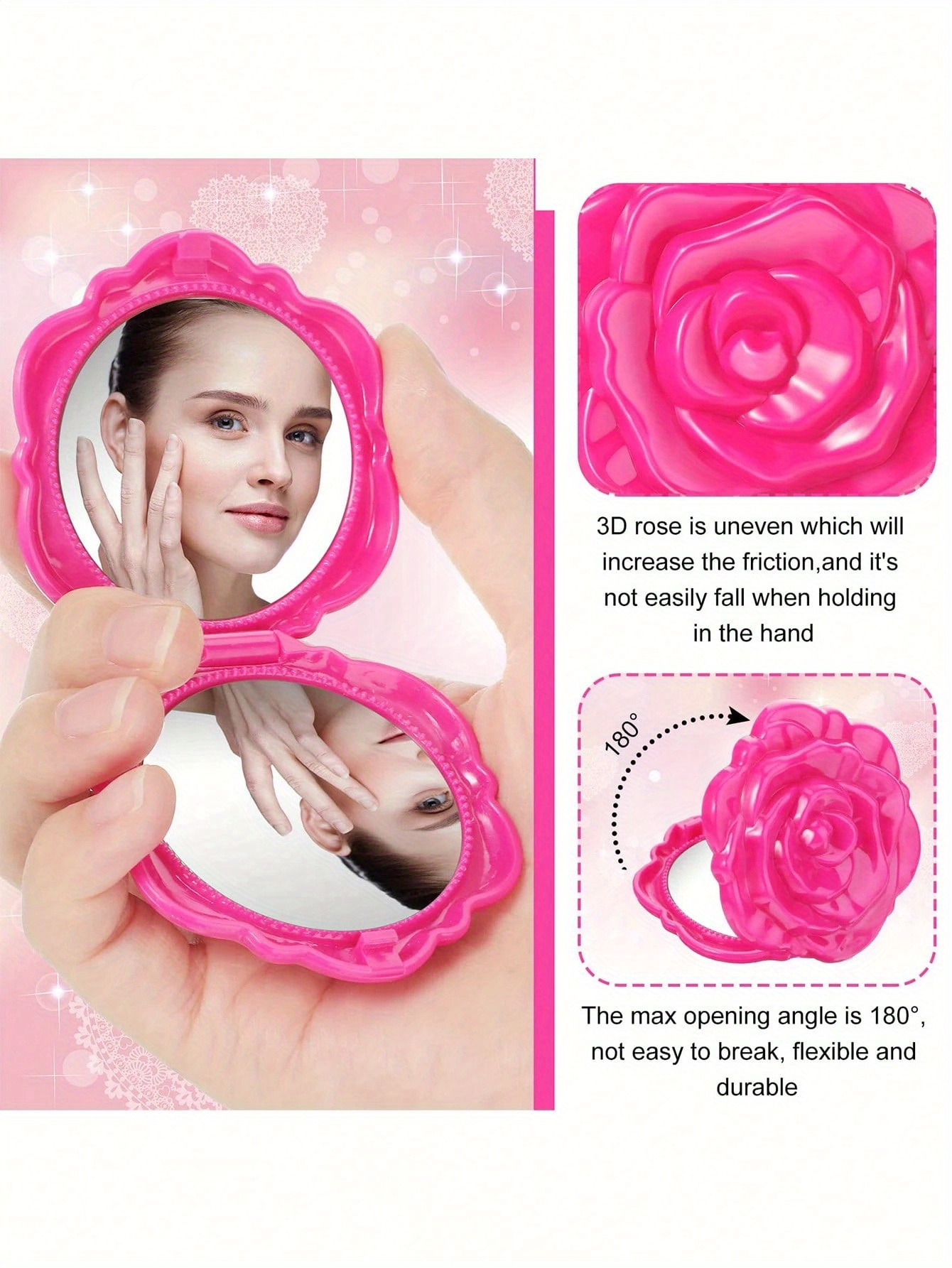 gift for her him adorable portable folding makeup   a stylish and compact   perfect as a bridesmaid or wedding party gift for women and girls details 1