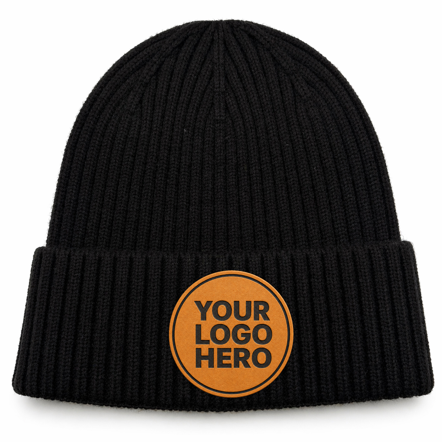 TEMU 1pc Knit Beanie, Rectangle Patch Logo Hat, Personalized Winter Cap For Men Women
