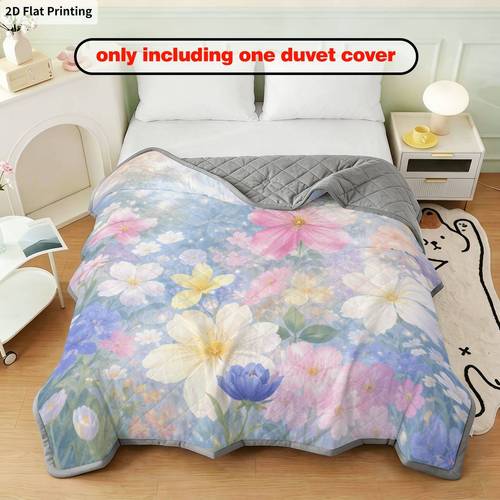 Artikelbild 1-tlg. ländliche steppdecke mit frischem blumenmuster für den sommer, dünn atmungsaktiv, maschinenwaschbar, weich, blumenthema, für klimatisierte räume, wohnheime gästebetten