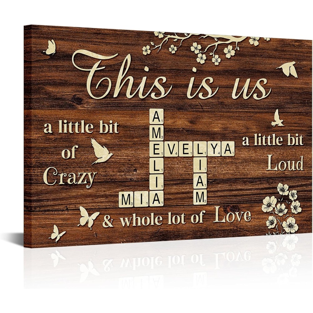 TEMU de Croisés Personnalisé avec - Plateau de Jeu pour de Famille, Cadeau de Saint-Valentin, Art Mural & Impression de Puzzle - Ajoutez Vos /Phrases