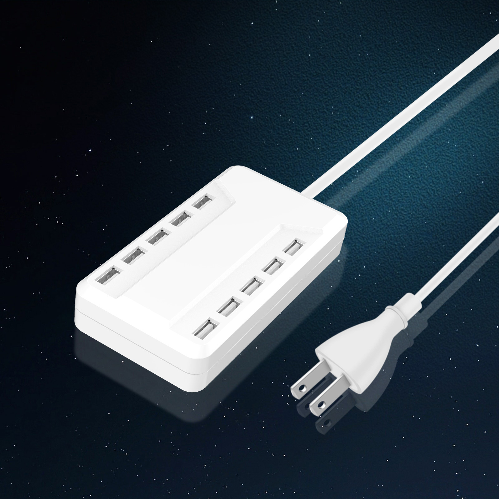 TEMU White Outdoor Power Socket, With 10-port Usb Charger, Ideal For Home Office Storage Smart Usb For Multiple Devices