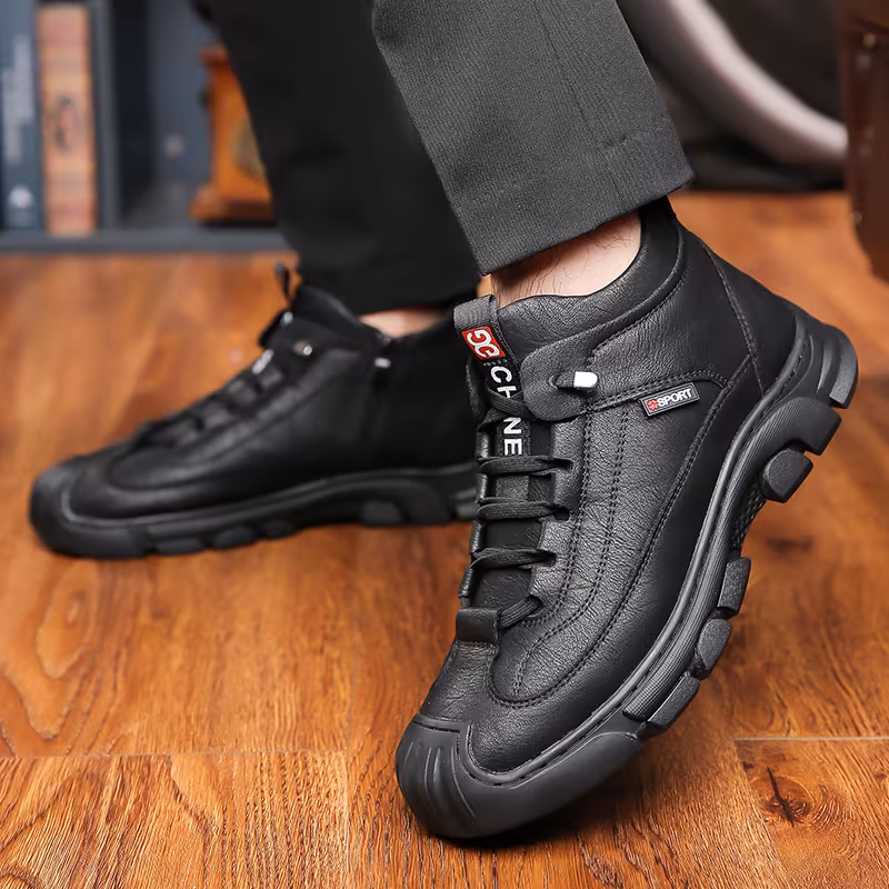 mens winter boots slip resistant anti kick all terrain traction eva sole like upper adjustable closure cushioned insole for outdoor casual everyday black boots for men slipresistant shoes sleek breathable interior Product details 15