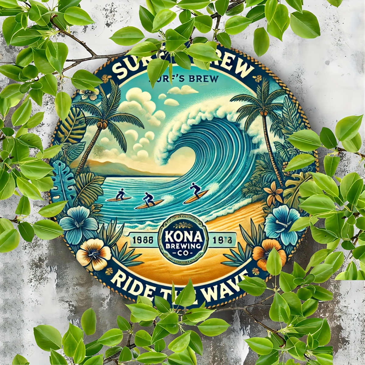 Kona Brewing Company Vintage Surf Beer Aluminum Tin Metal Signs