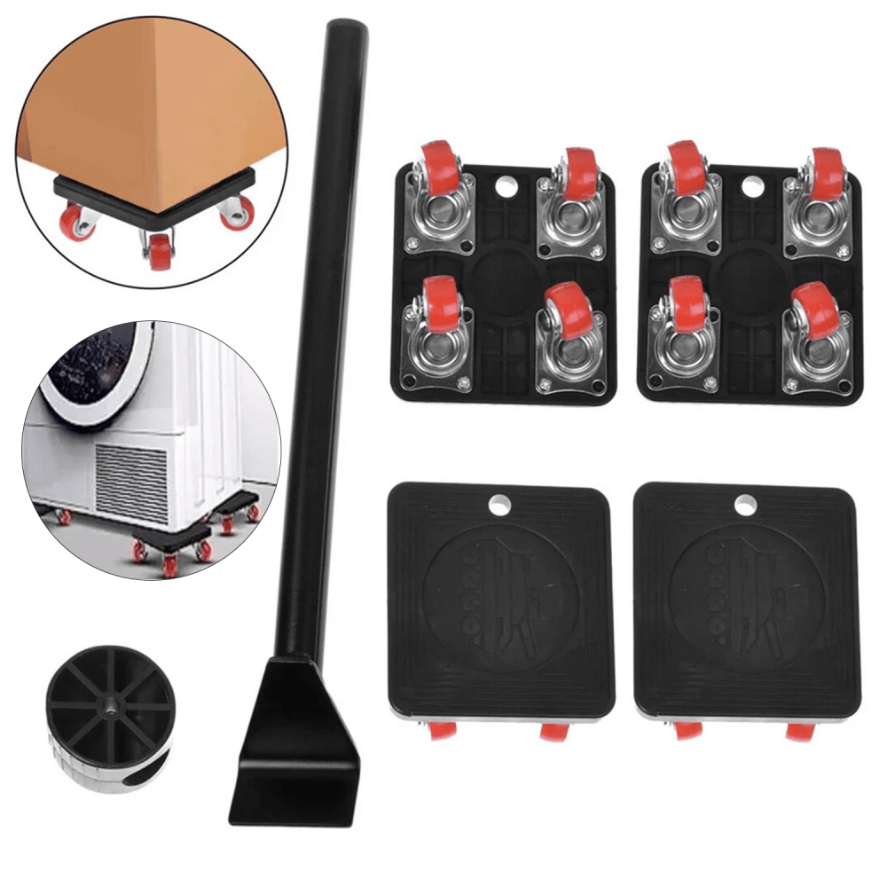 4 Pack Metal Mobile Platforms With Lifting Device 300kg Load Capacity For Moving Cabinet Sofa Bed Washing Machine, 360 Degree Swivel Caster Wheels