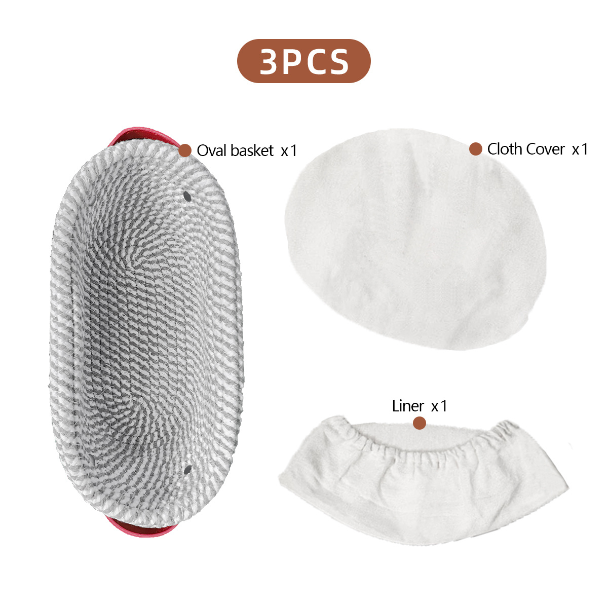 Image of 3pcs Bohemian-style Rope-weave Banneton Bread Fermentation Basket With Liner & Cover |, Breathable Dough Proofing Basket Suitable For Sourdough Bread, Croissants, Pastry - Home & Professional Kitchens