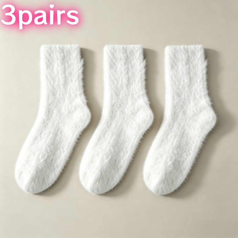 TEMU Lot de 3 paires de chaussettes doublées pour femme pour l'hiver. Doublure intérieure en peluche douce qui emprisonne la chaleur tout en