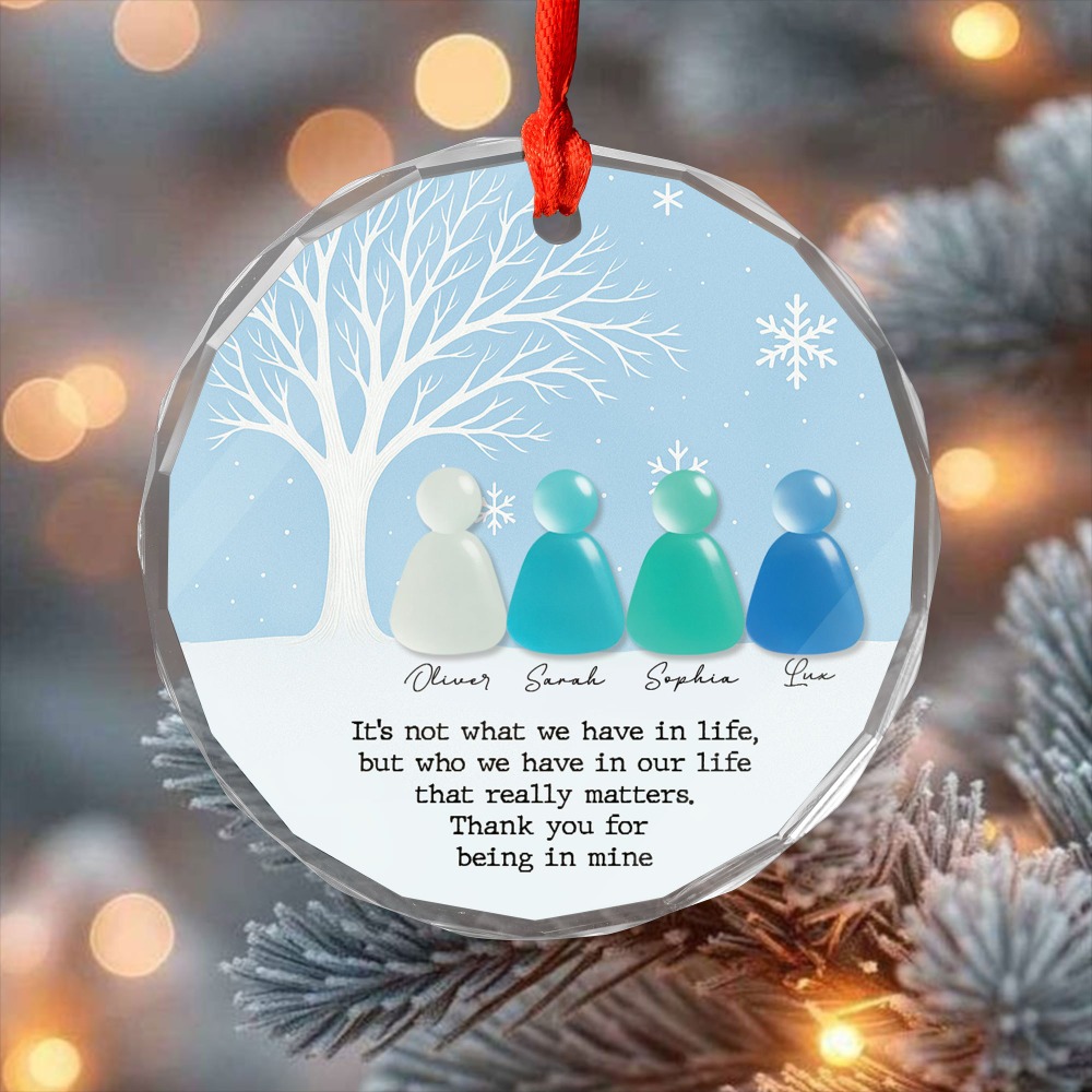 TEMU 2d Flat - Custom 2d Flat Glass Ornaments, Personalized With Names Or Photos, Ideal For Family Christmas Decorations. Customized Glass Pieces
