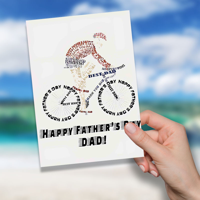 1pc fathers day greeting riding a bicycle card Temu Oman