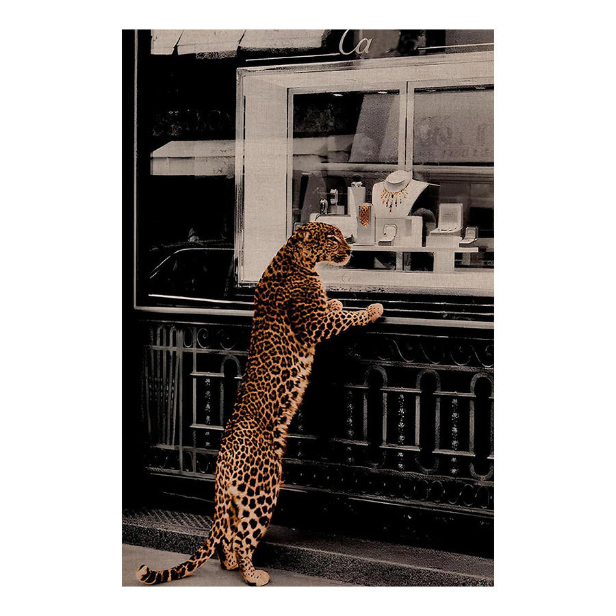 

1pc Vintage 1950s Leopard Fashion Print Poster, Canvas Wall Art, 12x18inch-30x45cm, Chic Animal Jewelry Shop Canvas Print