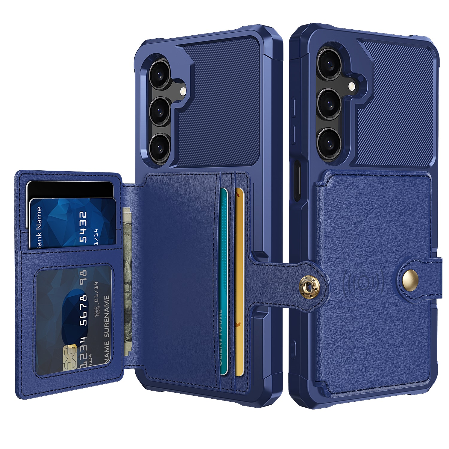 Image of For Galaxy A17/ A56/ A36/ A26/ A16 A55/ A35/ A25/ A15 A14/ A13/ A12/ A52 Case With Card Holder, Compatible With , Heavy Duty Shockproof Rugged Soft Wallet Cover