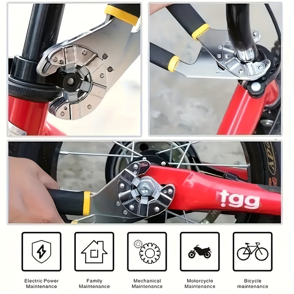 Juego de llaves multiusos 14 en 1, llave ajustable de acero al carbono con diseño de dientes para mayor agarre, operación mecánica, sin necesidad de ensamblaje, ideal para herramientas de reparación de bricolaje, eléctricas, mecánicas, motocicletas y bicicletas