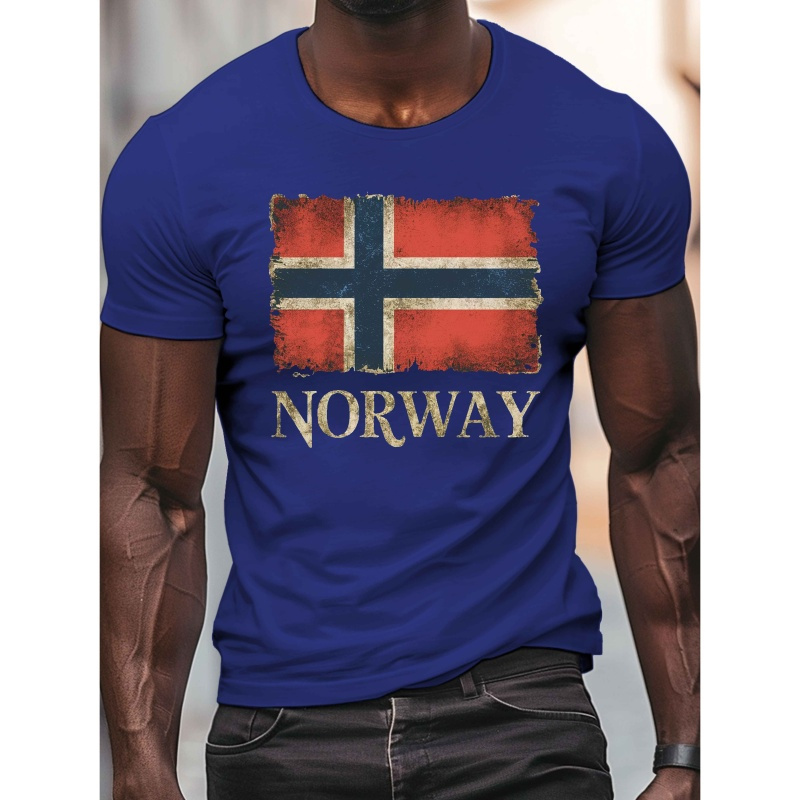 

Flag-inspired Men's T-shirt - Casual Crew Neck, Short Sleeve, Lightweight & Comfy For Summer