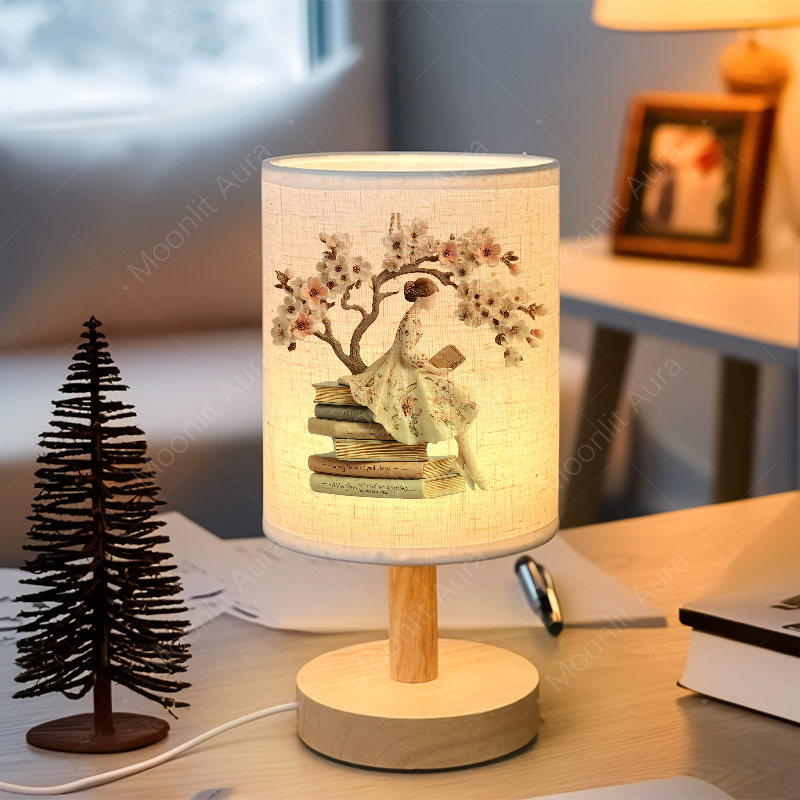 USB Powered Fabric Desk Lamp for Nightstand
