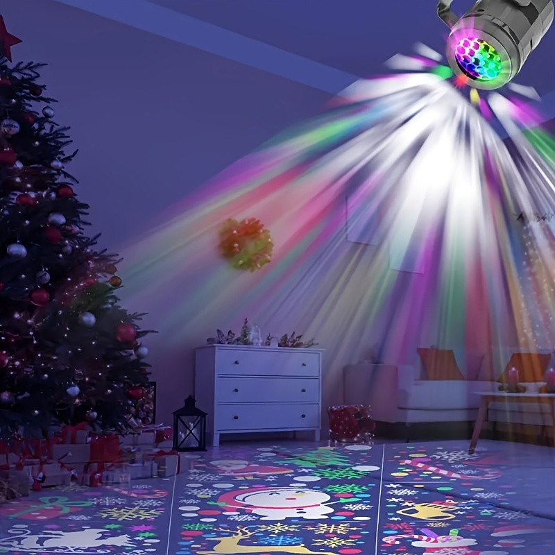 16-Pattern USB Christmas Projector Light – LED Snowflake Projector With HD Adjustable Angle, USB Powered – Indoor/Outdoor Holiday Decor (White, Snowflakes)