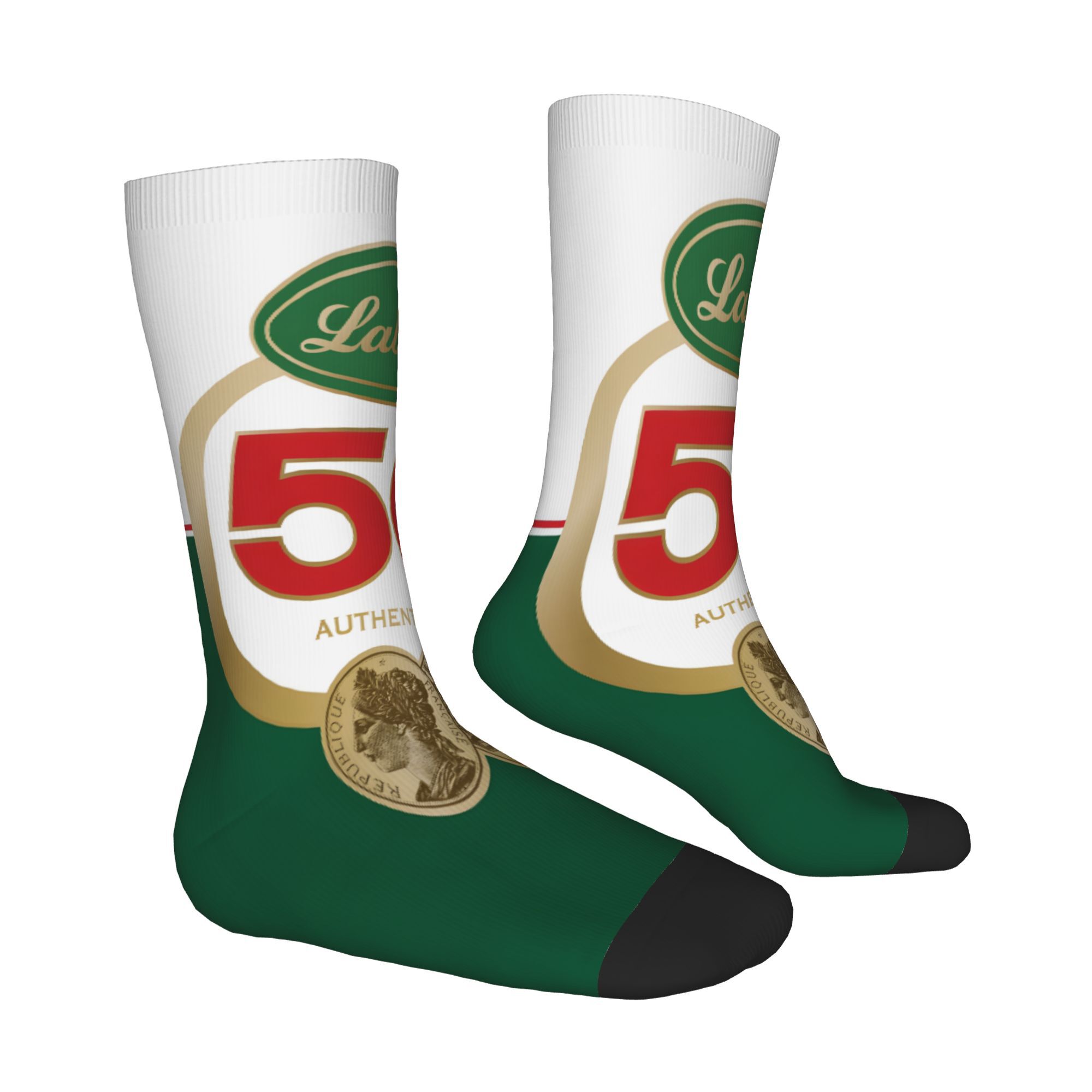 TEMU Une paire de chaussettes amusantes 50 avec impression 2D à plat, design moderne adapté à diverses occasions, un pour un anniversaire ou les