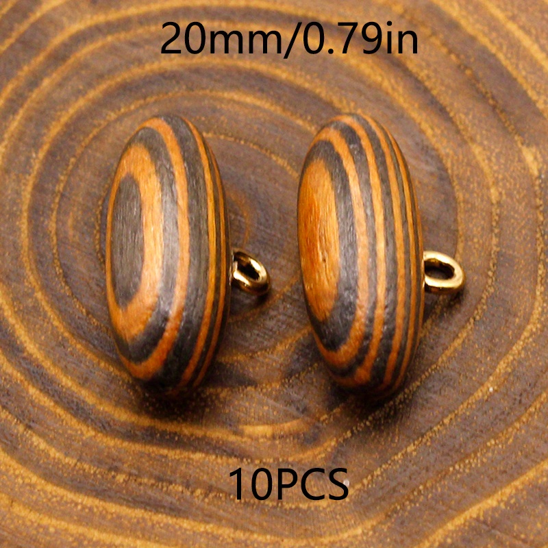 TEMU 10pcs 0.79/0.98in Wooden Buttons Wool Coat Trench Coat Double-faced Cashmere Vintage Versatile Coat Buttons Shirt Buttons Suit Jacket Knit